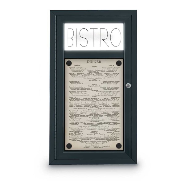Enclosed Corkboard, 1 Door, 72"x48", 4" Fra, UV3419-BRONZE-COBACC